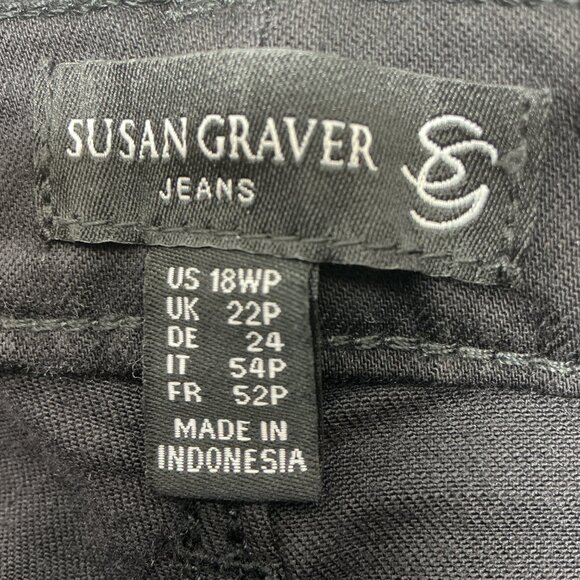 18WP JEANS Black NICE! Susan Graver Utility Jeans A343097 $72 - Picture 3 of 14